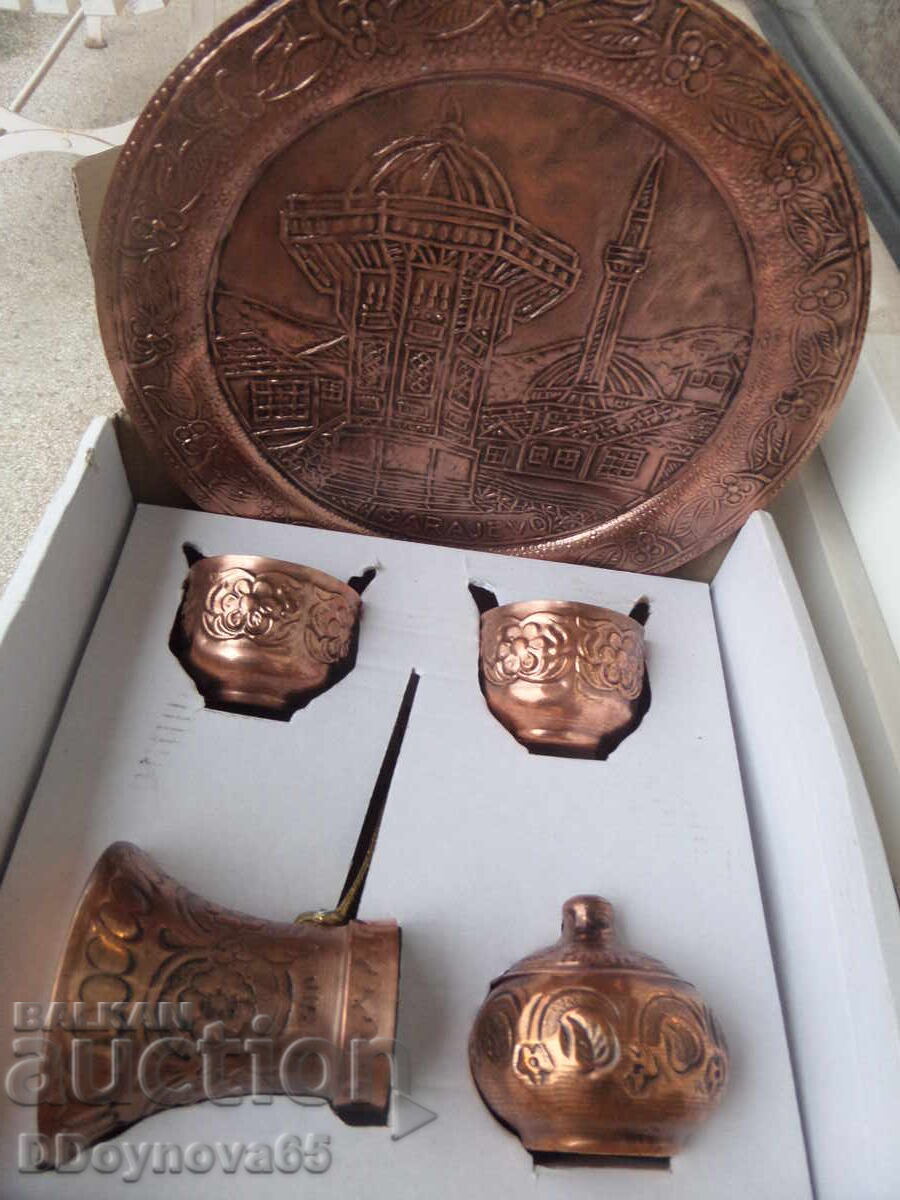 Delivery of Wrought copper, five-piece set for Turkish coffee Delivery of Wrought copper, five-piece set for Turkish coffee