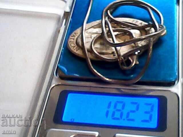 Beautiful old silver necklace and pendant, 925 grade - 7