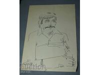 1983 Masterful Original Ink Drawing Painting, Signed