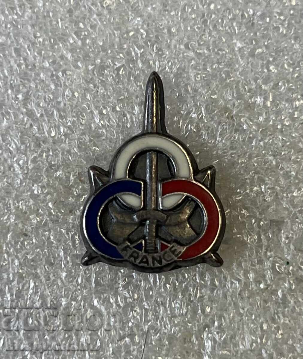 Παλαιό στρατιωτικό σήμα ΓΑΛΛΙΑΣ με σήμανση στην πίσω πλευρά