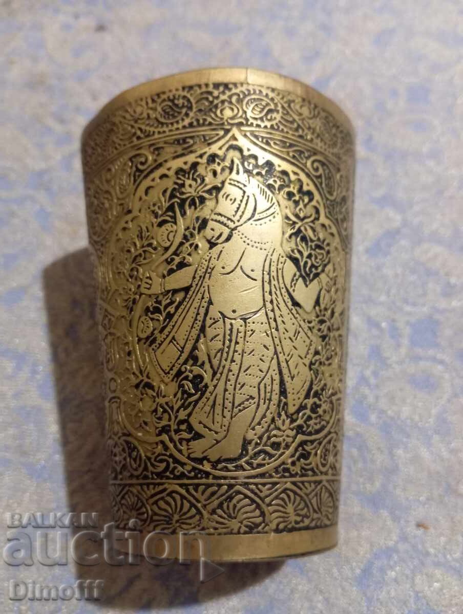 Old brass cup with price 30.00 BGN | € 15.34 Old brass cup with price 30.00 BGN | € 15.34