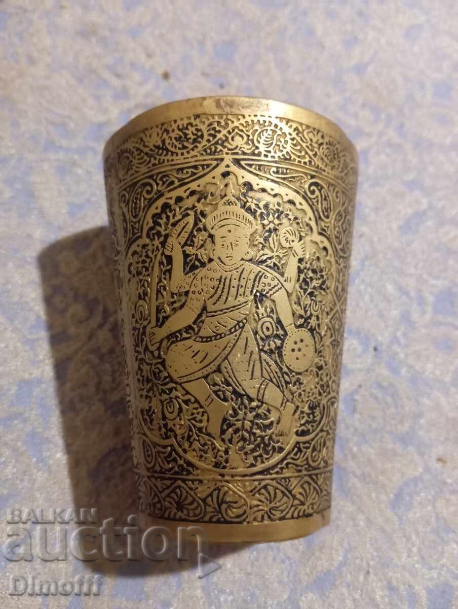 Auction Old brass cup Auction Old brass cup