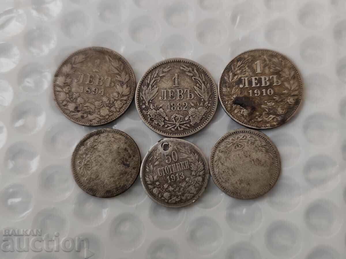 Аукцион 0.01ст. Лот Сребърни Български монети -Б.З.Ц.