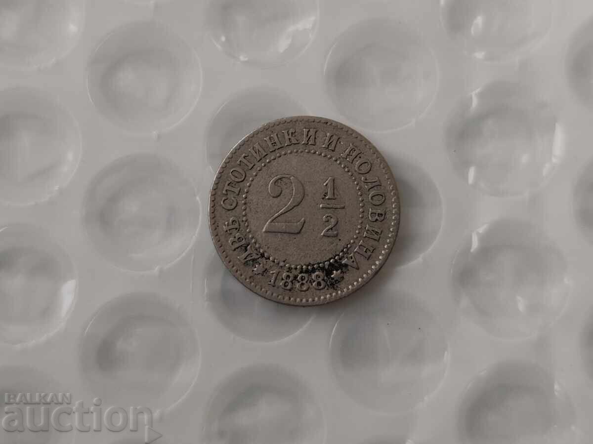 0.01st.Monedă excelentă 2 1/2 st.1888g. -B.Z.C