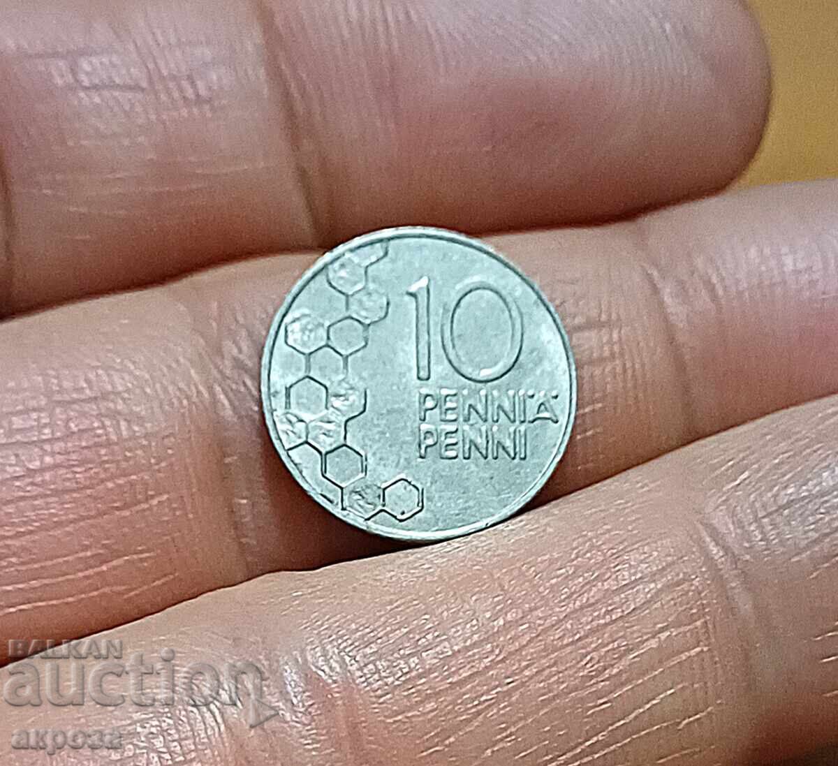 10 πένια Φινλανδίας 1990 με γυαλάδα