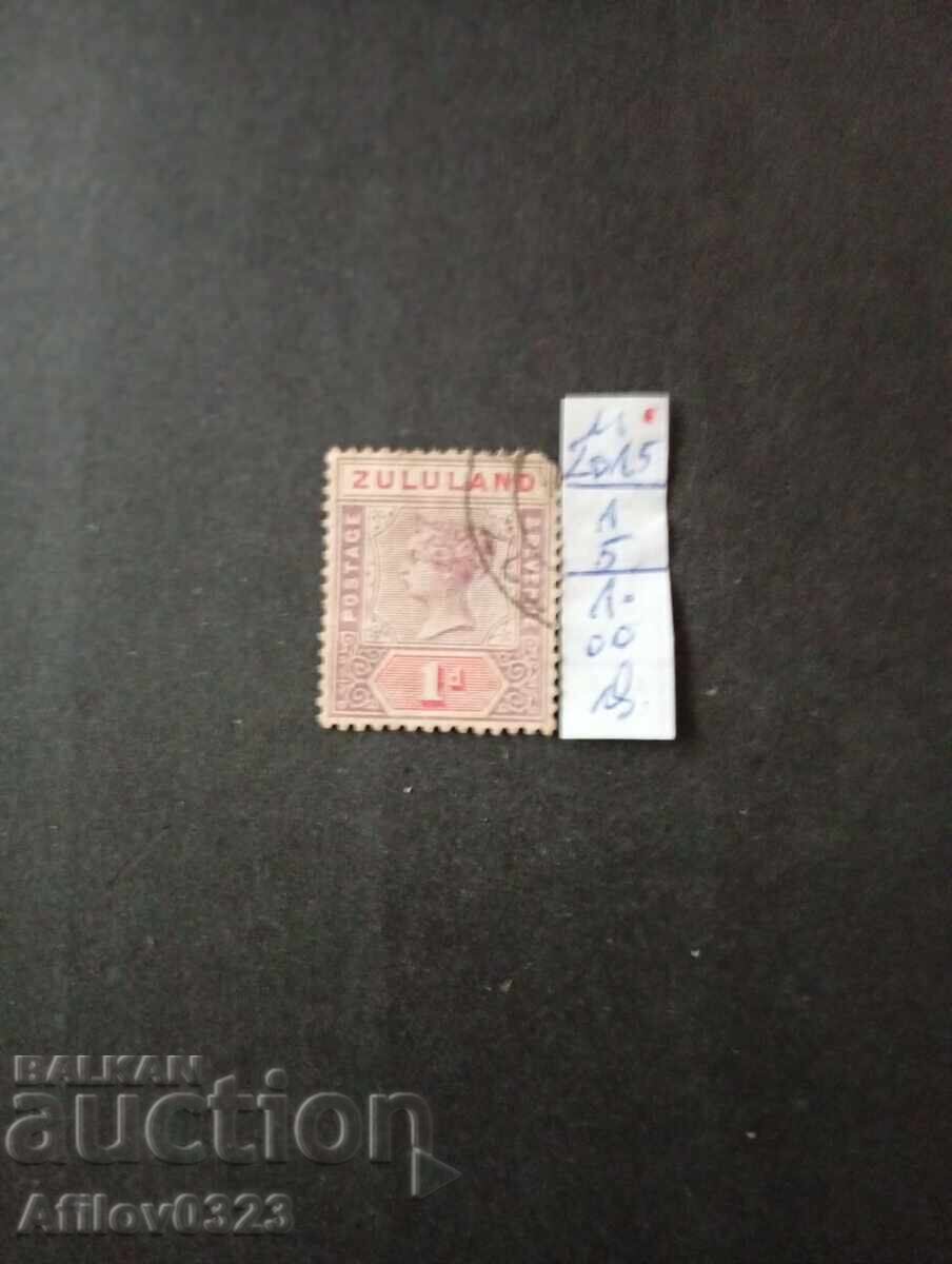 Марка употребена - Зулуленд. Марка употребена - Зулуленд.
