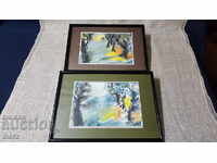 Δύο πρωτότυπα ακουαρέλες σε κύκλο