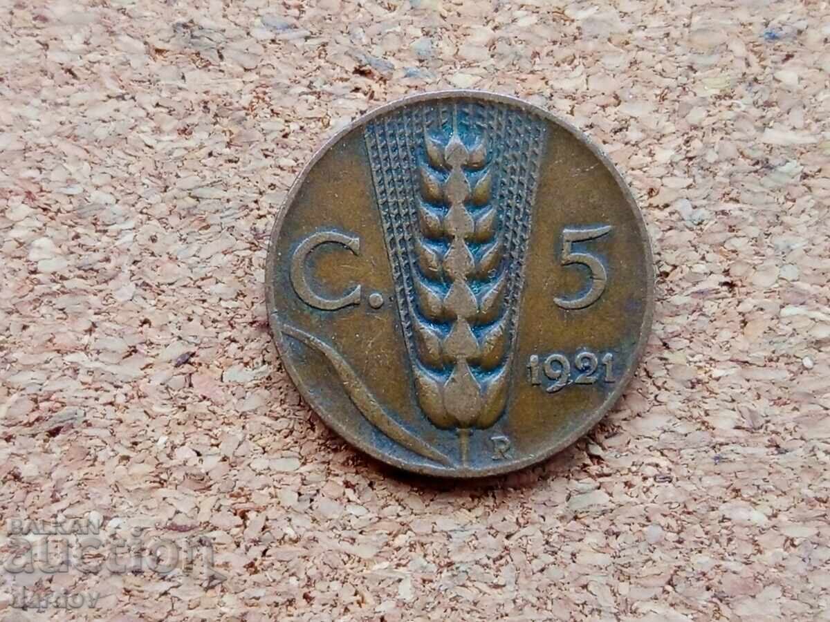 Italia 5 centesimi, 1921 Italia 5 centesimi, 1921
