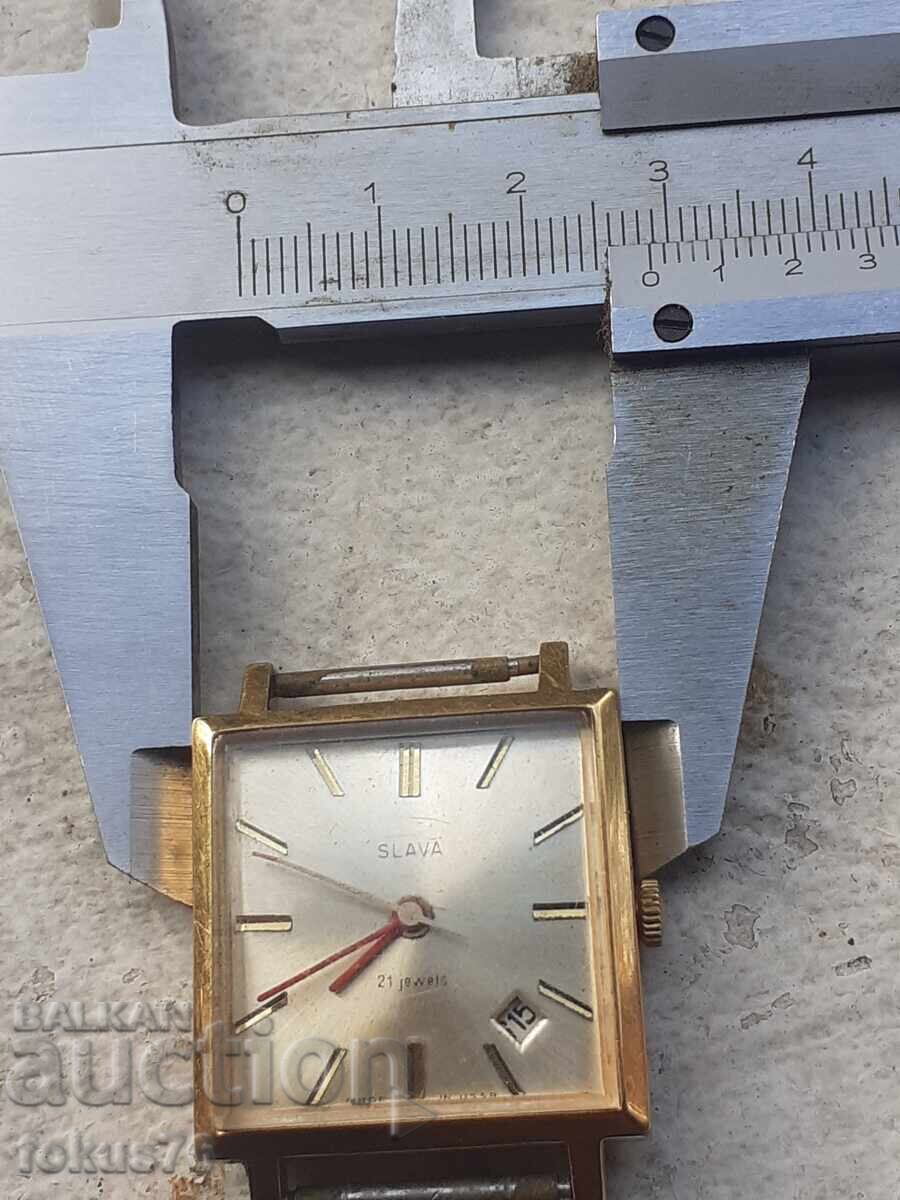 Ανδρικό μηχανικό ρολόι Slava - 20 micron επιχρύσωση - 7