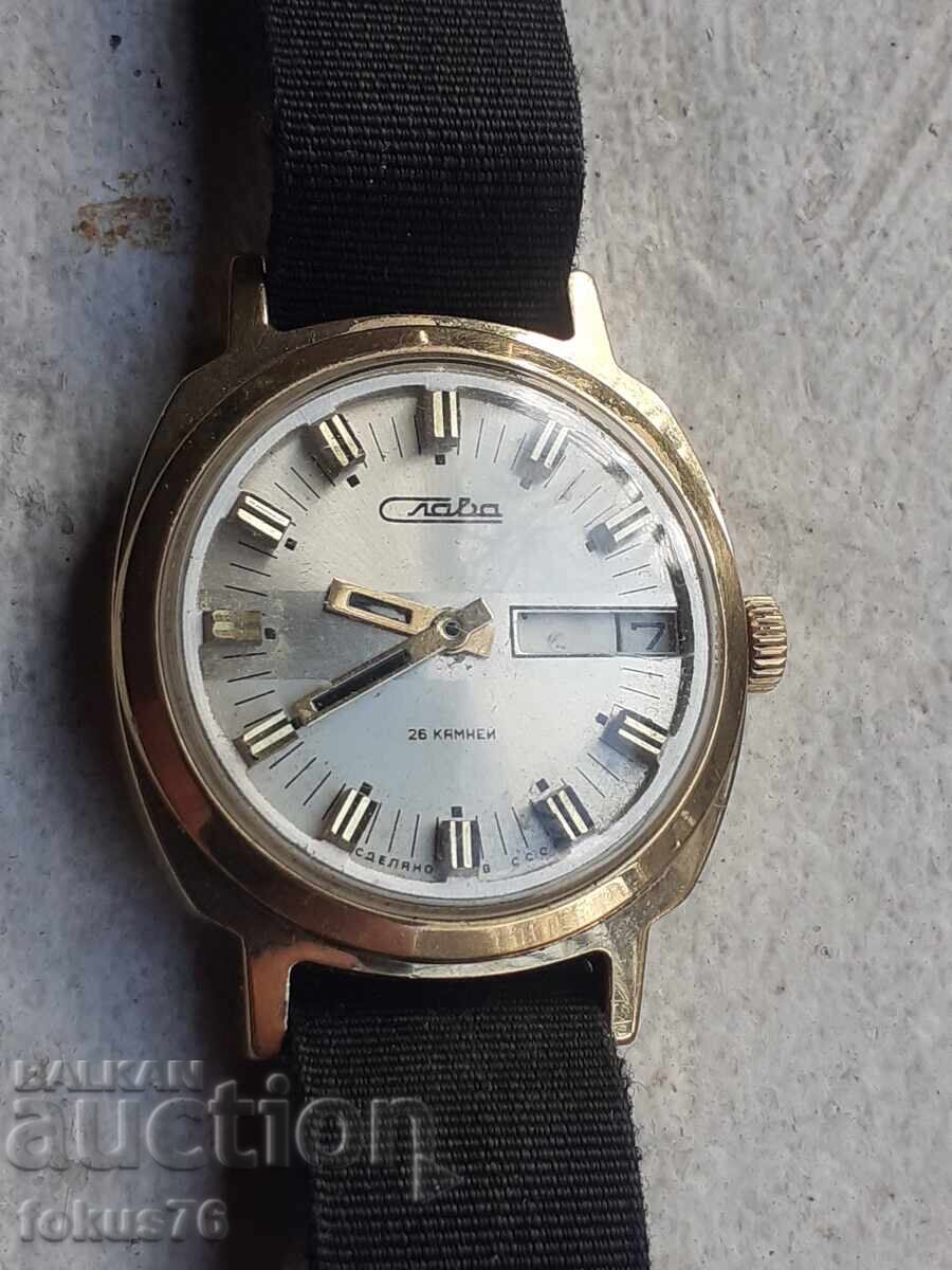 Ανδρικό μηχανικό ρολόι Slava - 10 micron επιχρύσωση Ανδρικό μηχανικό ρολόι Slava - 10 micron επιχρύσωση