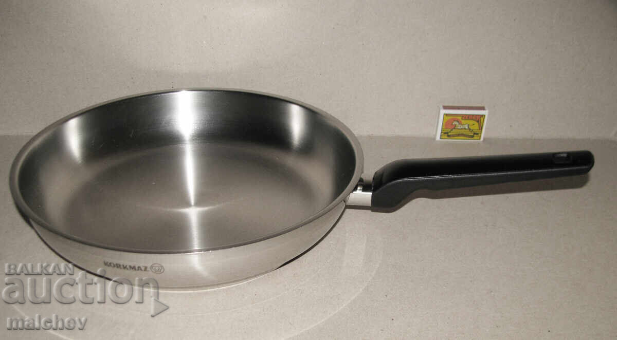 Μεγάλο τηγάνι Korkmaz 28 εκ. κάψουλα πυθμένας λαβή βακελίτη Μεγάλο τηγάνι Korkmaz 28 εκ. κάψουλα πυθμένας λαβή βακελίτη