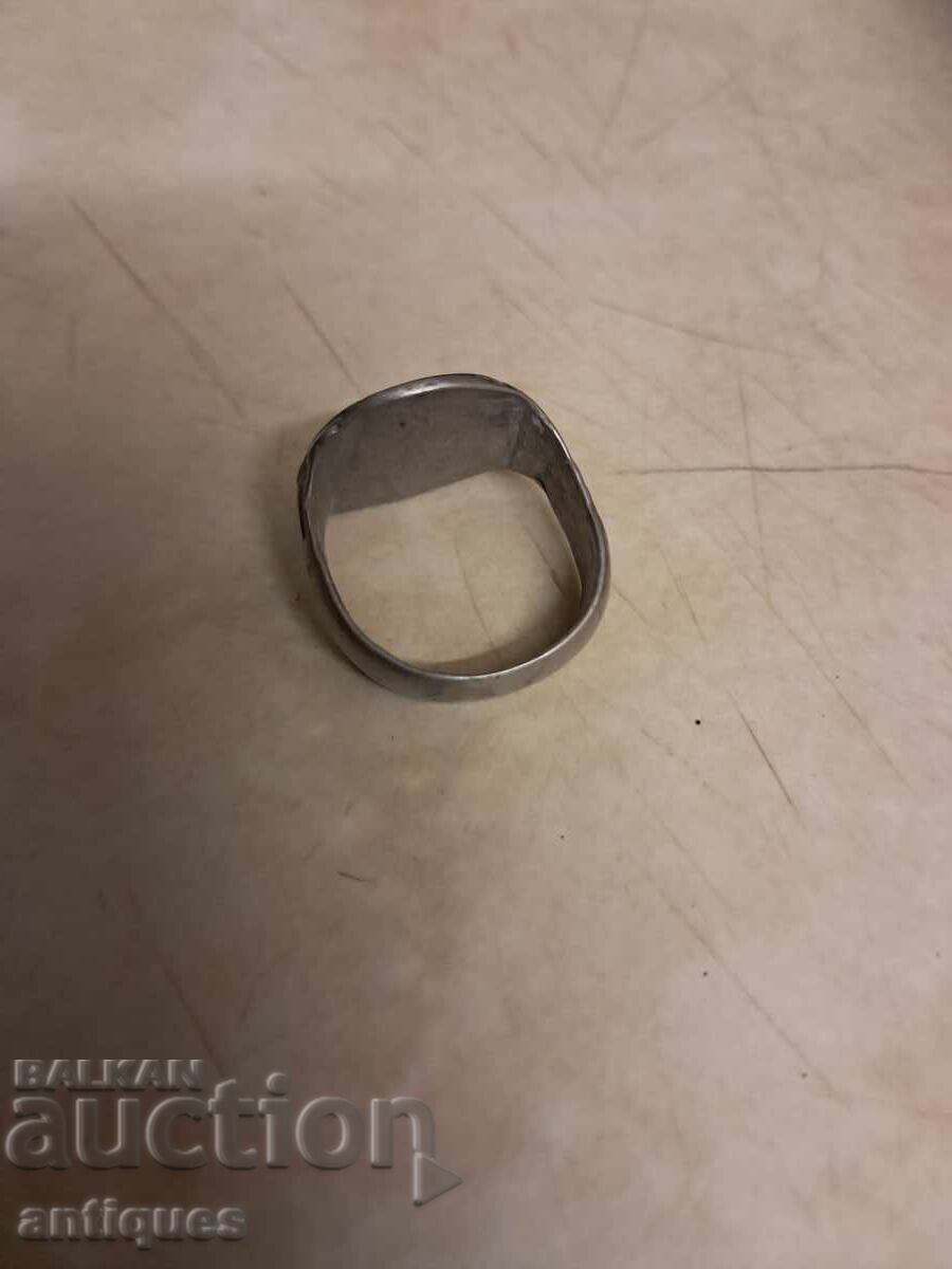 Παράδοση Παλιό ασημένιο δαχτυλίδι σφραγίδα Παράδοση Παλιό ασημένιο δαχτυλίδι σφραγίδα