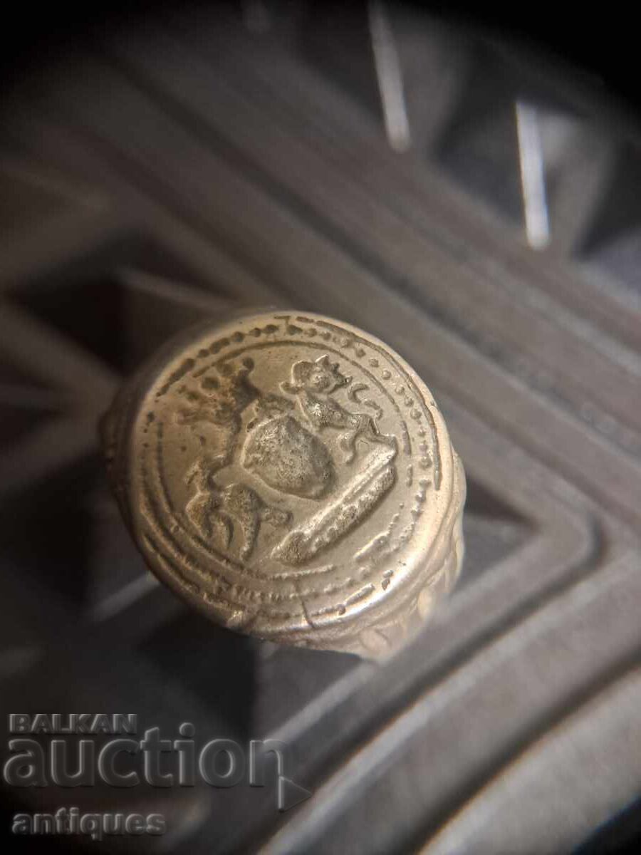 Стар сребърен пръстен печат - 5