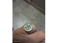 Old silver ring seal