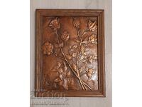 Copper framed panel wooden for connoisseurs 35cm 28cm
