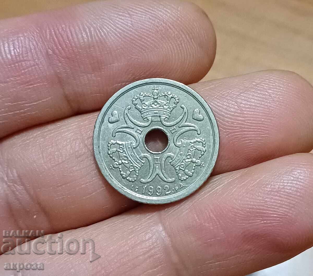 1 κορώνα Δανίας 1992 με τιμή 1.00 BGN | € 0.51