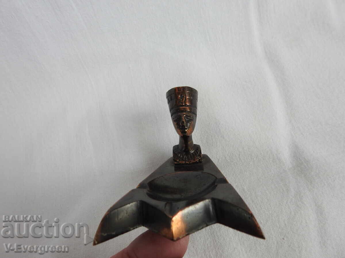 Livrarea Vechi scrumieră suvenir Egipt Nefertiti cupru bronz