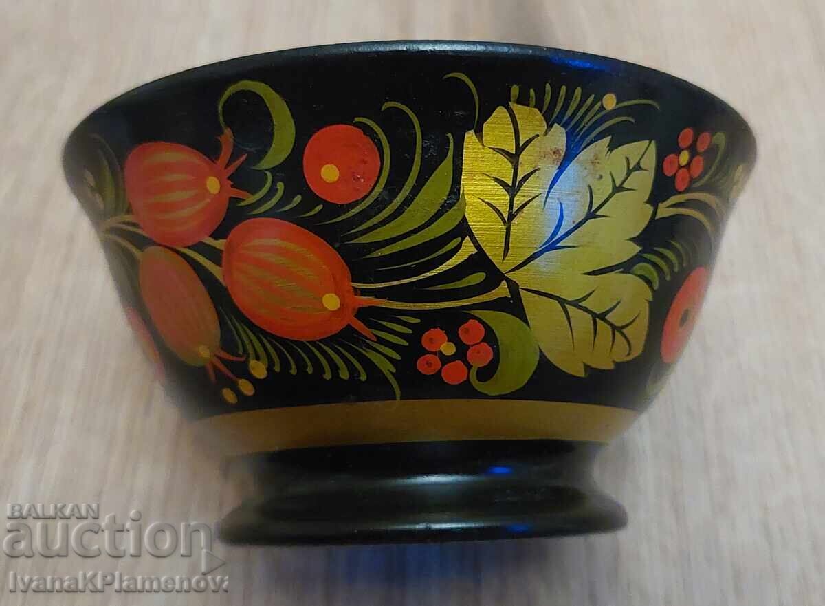 Licitație Două cești Khokhloma Rusia pentru cunoscători Licitație Două cești Khokhloma Rusia pentru cunoscători