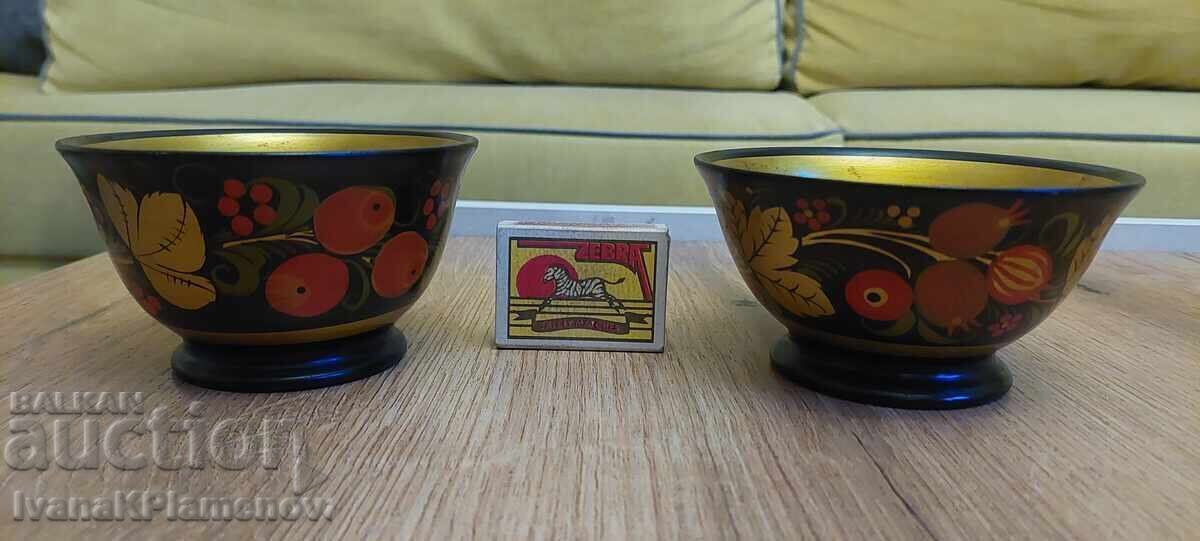 Two Khokhloma Russian cups for connoisseurs - 6