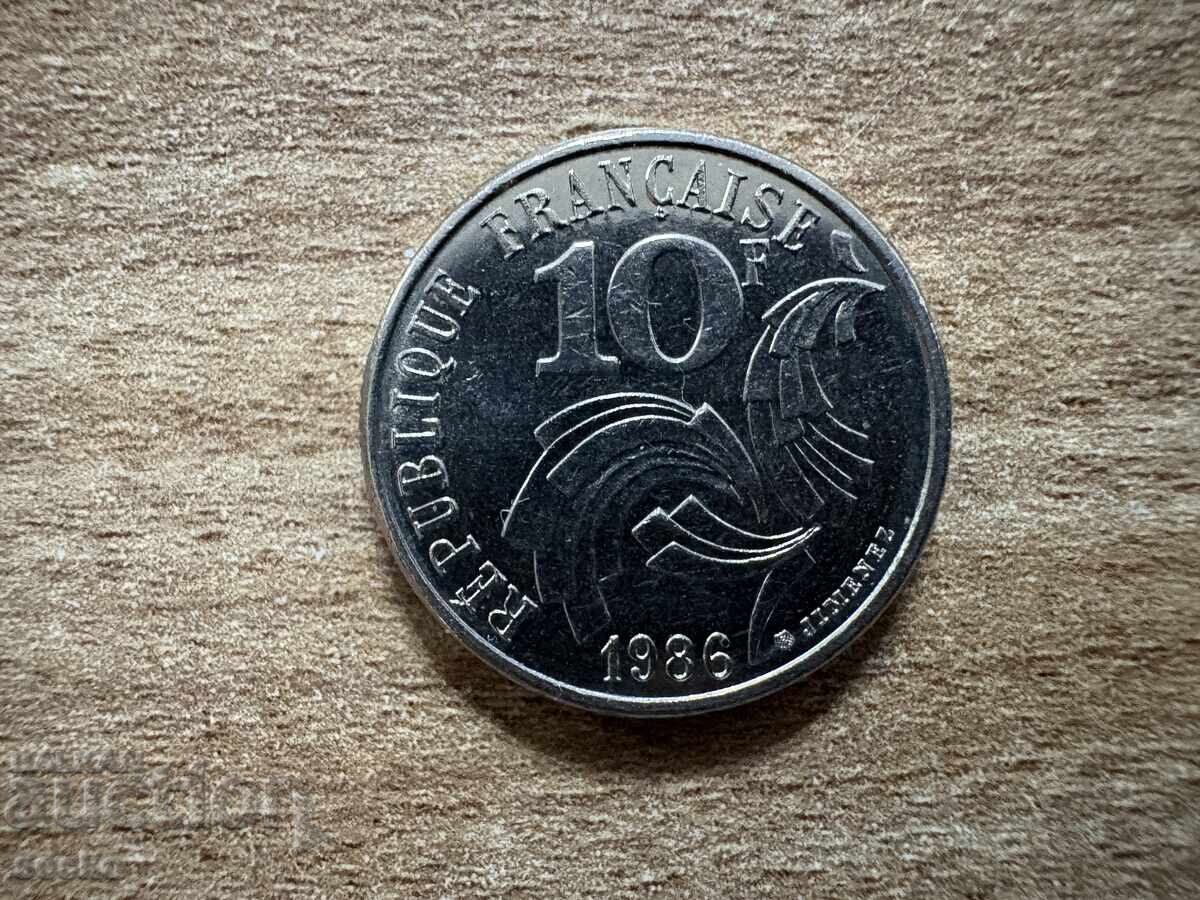 Франция - 10 франка (1986) - Свобода, Равенство, Братство