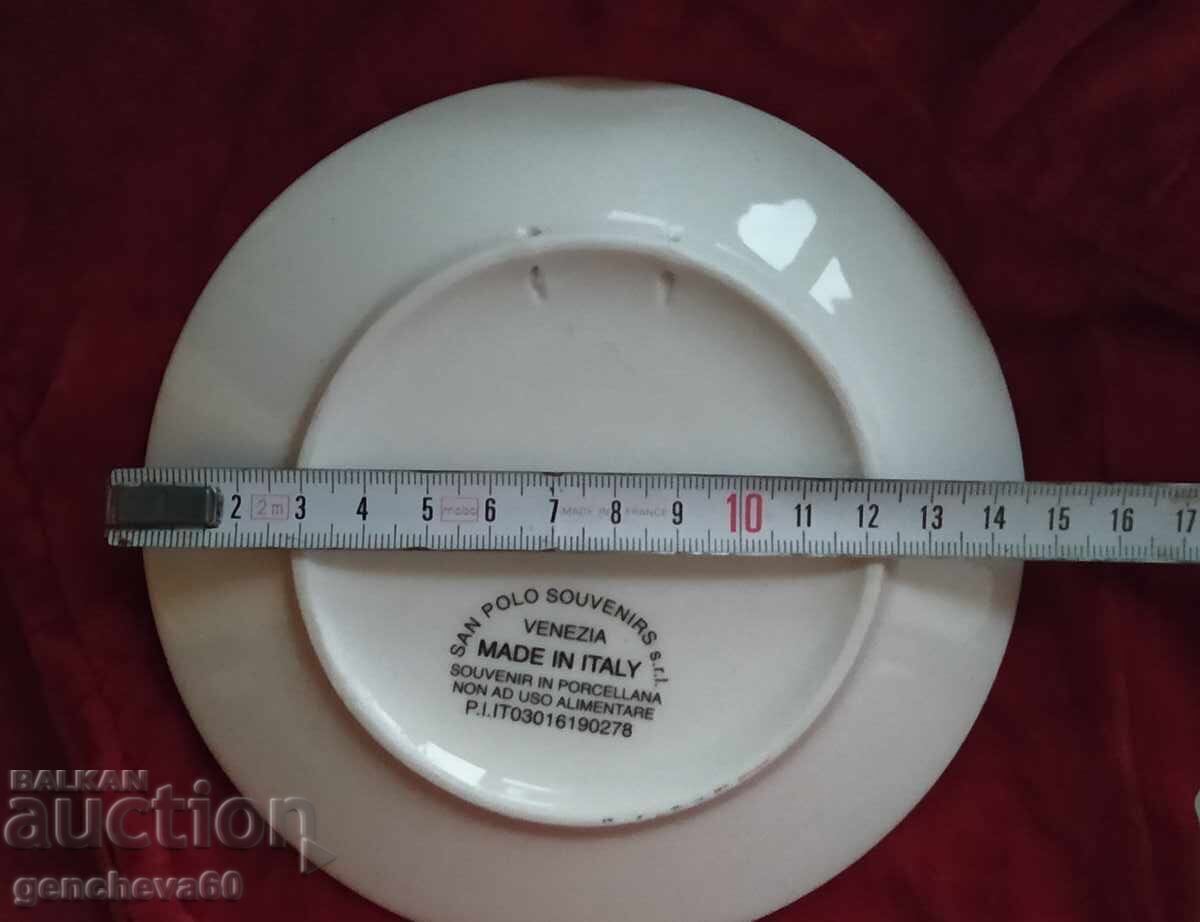 Σουβενίρ πορσελάνινη πιατέλα Βενετία/πολύχρωμη ζωγραφισμένη με τιμή 10.00 €