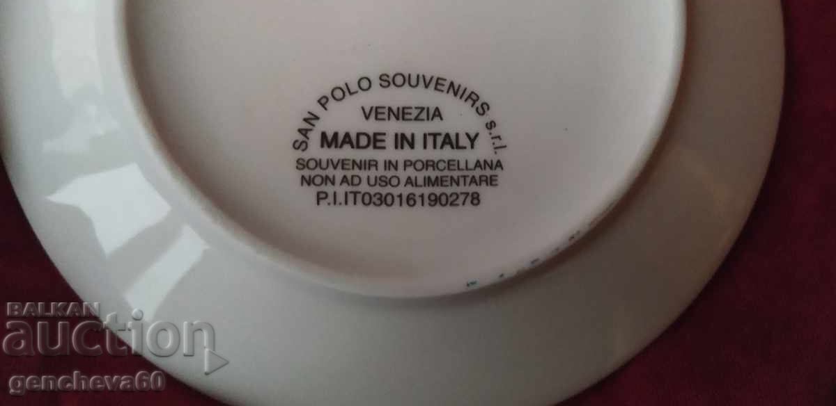 Licitație Farfurie de porțelan suvenir Veneția/pictată policrom