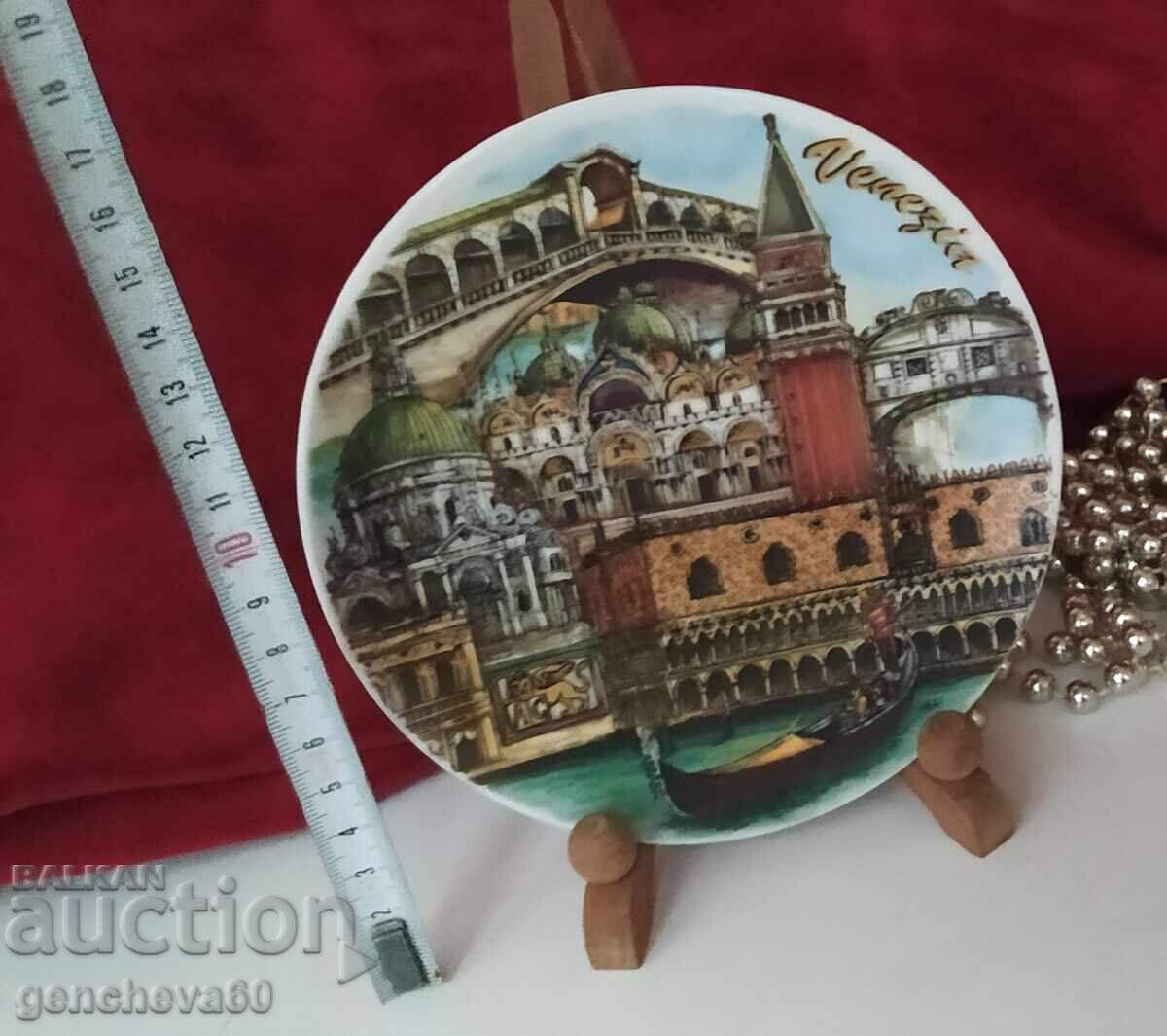 Σουβενίρ πορσελάνινη πιατέλα Βενετία/πολύχρωμη ζωγραφισμένη Σουβενίρ πορσελάνινη πιατέλα Βενετία/πολύχρωμη ζωγραφισμένη