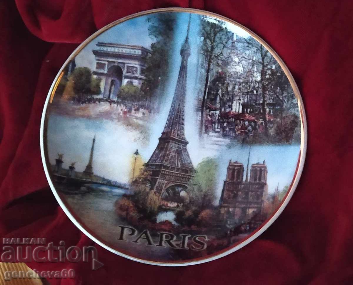 Decorative Porcelain Plate Paris/from a collection - 5