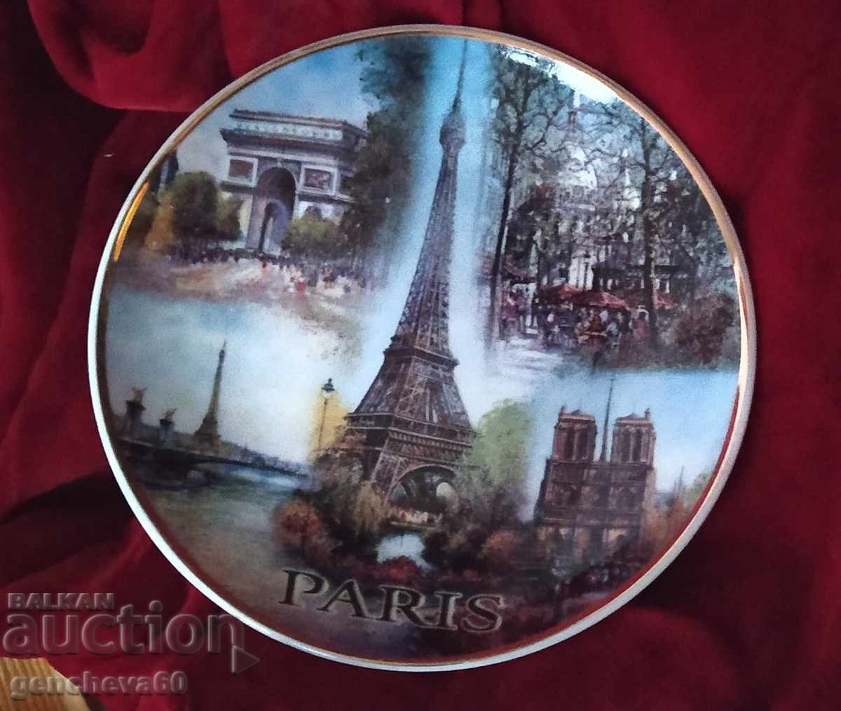 Decorative Porcelain Plate Paris/from a collection