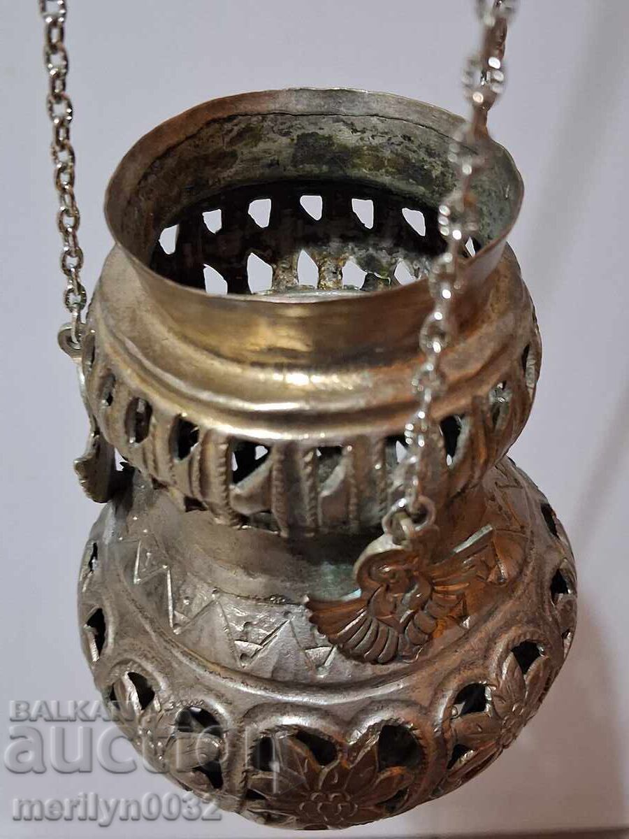 Revival silver home icon lamp silver cross - 6 Revival silver home icon lamp silver cross - 6