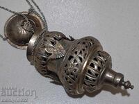 Candelă de casă din argint, argint, cruce, stil Renaștere