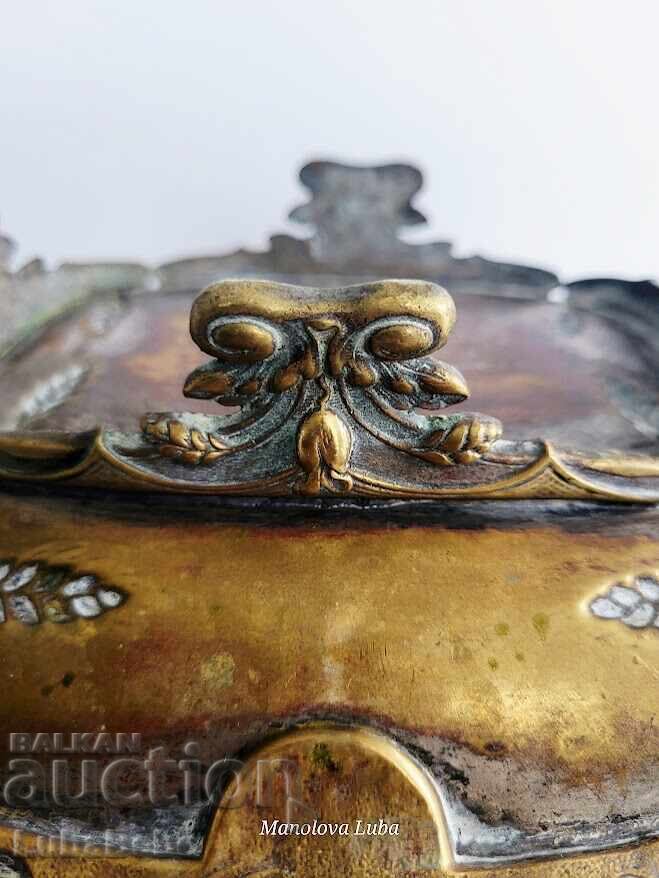 Fructieră antică din alamă franceză în stil Art Nouveau - 6 Fructieră antică din alamă franceză în stil Art Nouveau - 6