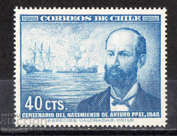 1948. Чили. 100-годишнината от рождението на Прат Чакон. 1948. Чили. 100-годишнината от рождението на Прат Чакон.