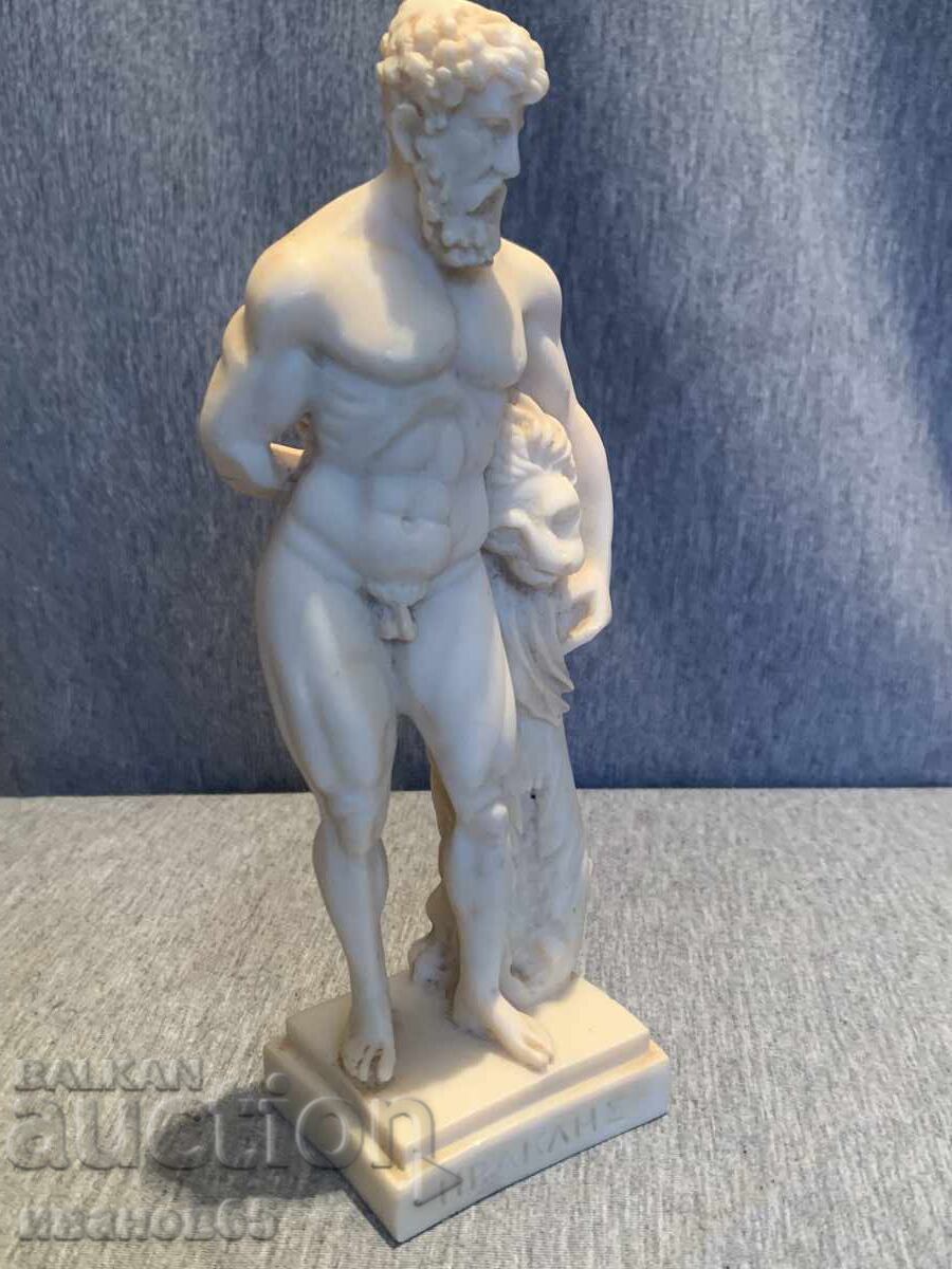 Statuetă din alabastru Eroul grec antic Hercule și Nessus Statuetă din alabastru Eroul grec antic Hercule și Nessus