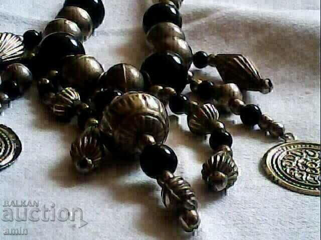 beautiful onyx silver elementi costume necklace with price 25.00 BGN | € 12.78