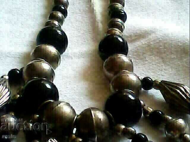 Auction  beautiful onyx silver elementi costume necklace