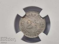NGC MS62 2 1/2 стотинки 1888 г.