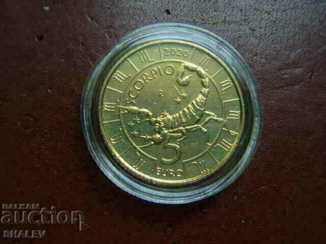 5 Euro 2020 San Marino "Scorpio"- Unc (zodiac - scorpion) with price 22.89 BGN | € 11.70 5 Euro 2020 San Marino "Scorpio"- Unc (zodiac - scorpion) with price 22.89 BGN | € 11.70