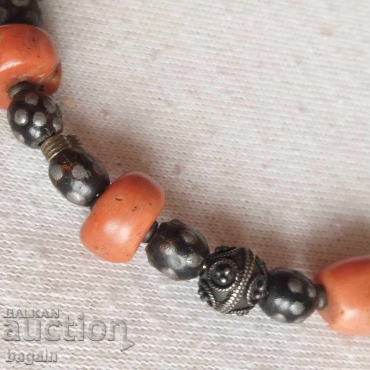 Ottoman necklace. Silver with coral - 5