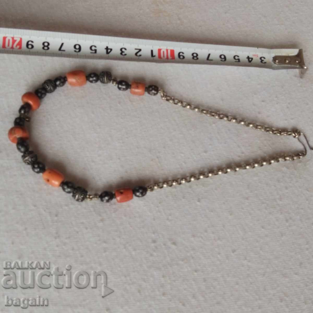 Ottoman necklace. Silver with coral - 7