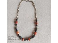 Ottoman necklace. Silver with coral