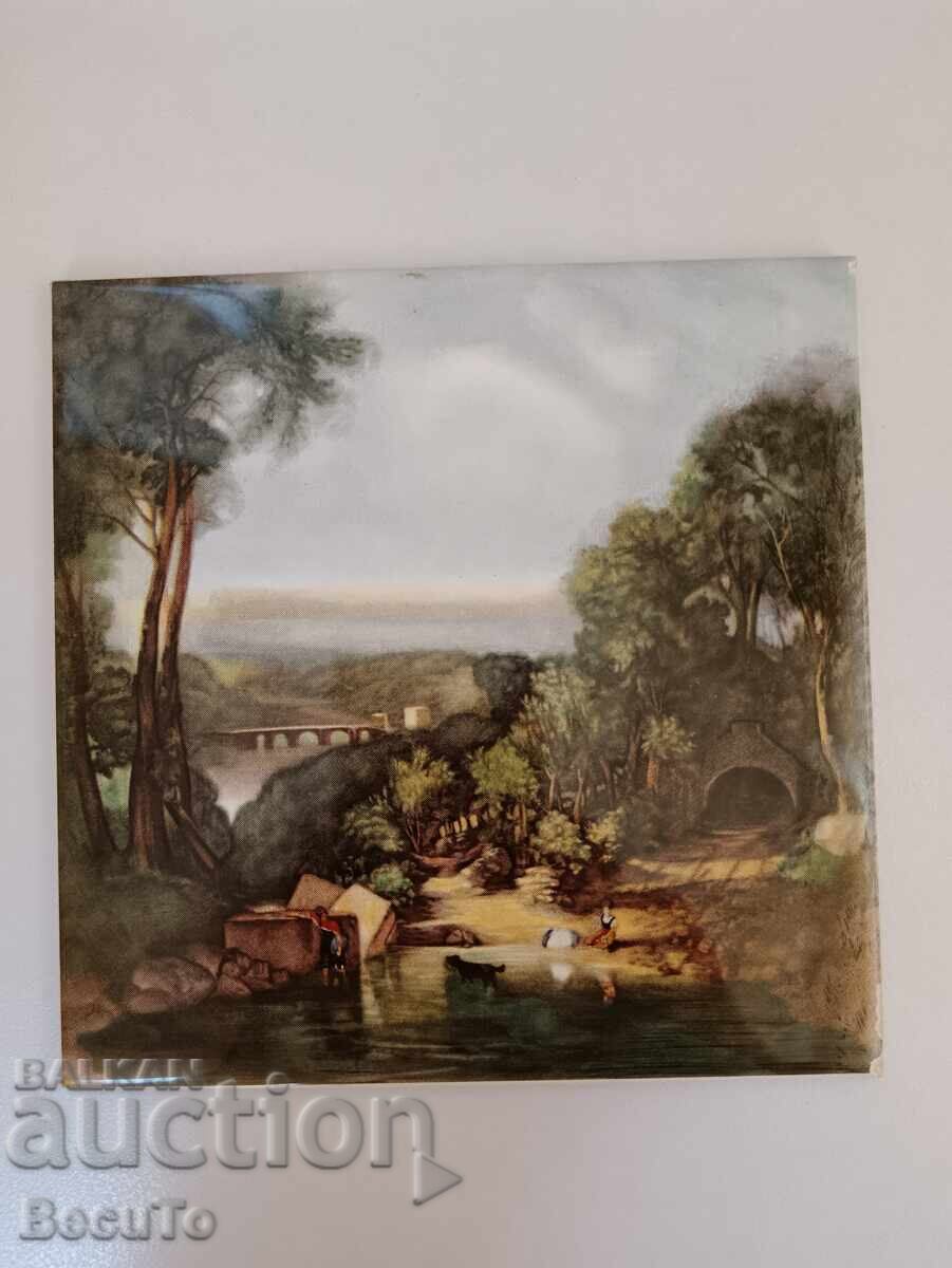 Auction Collectible ceramic tiles with a landscape Auction Collectible ceramic tiles with a landscape
