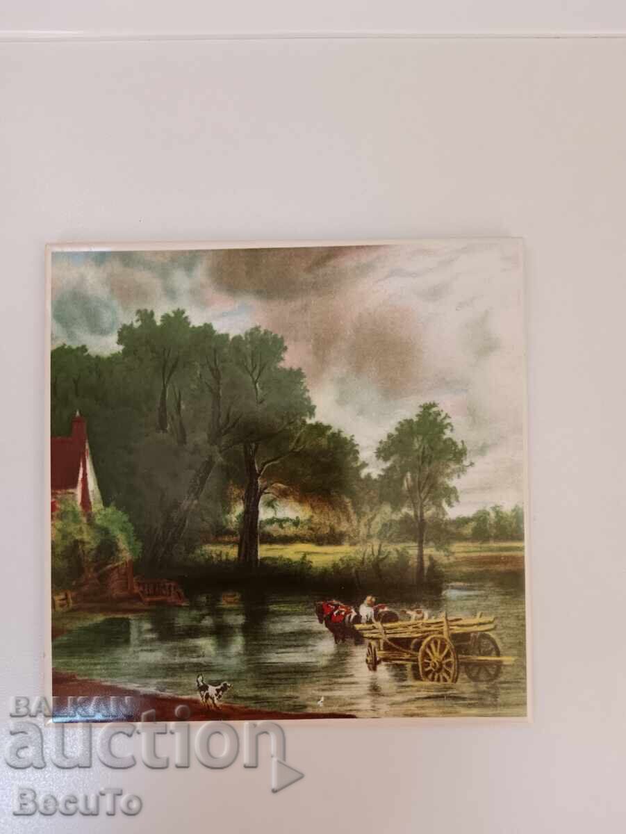 Delivery of Collectible ceramic tiles with a landscape Delivery of Collectible ceramic tiles with a landscape