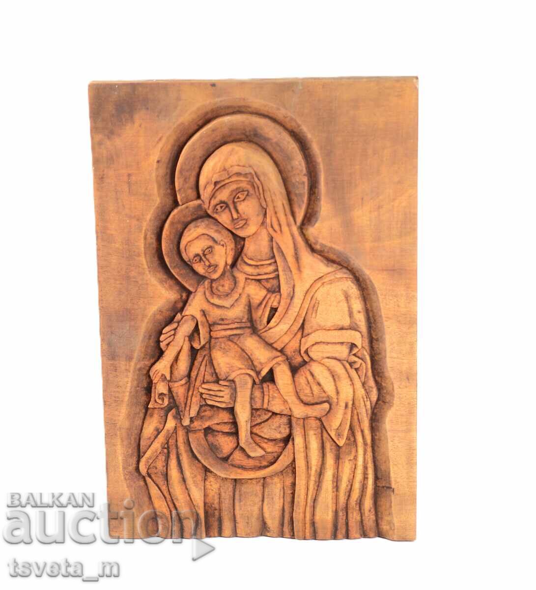 Icon of the HOLY MOTHER OF GOD wood carving with price 65.00 BGN | € 33.23 Icon of the HOLY MOTHER OF GOD wood carving with price 65.00 BGN | € 33.23
