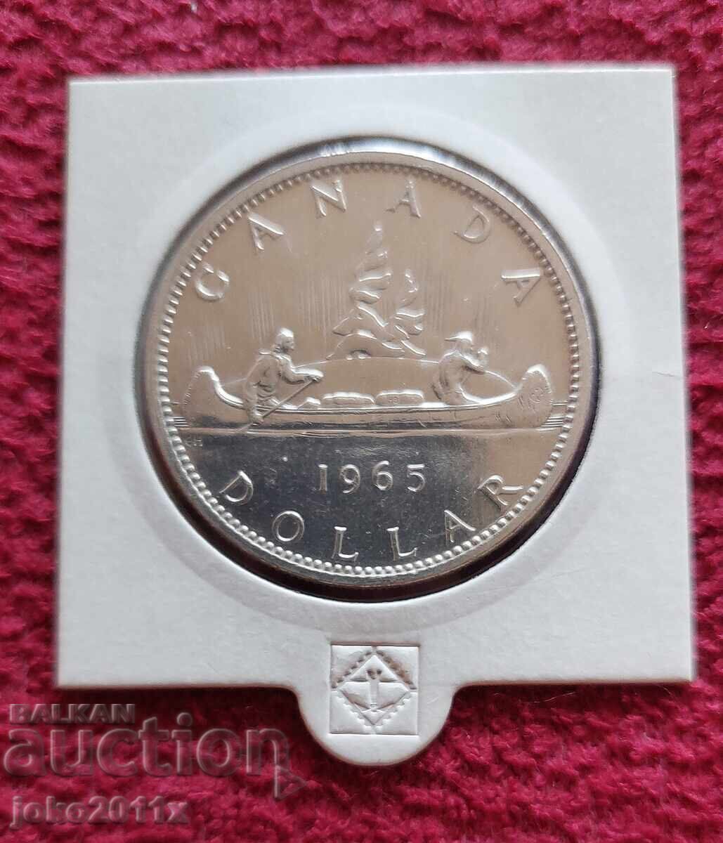 Canadian Silver Dollar $1 from 1965 ** EXCELLENT ** Canadian Silver Dollar $1 from 1965 ** EXCELLENT **