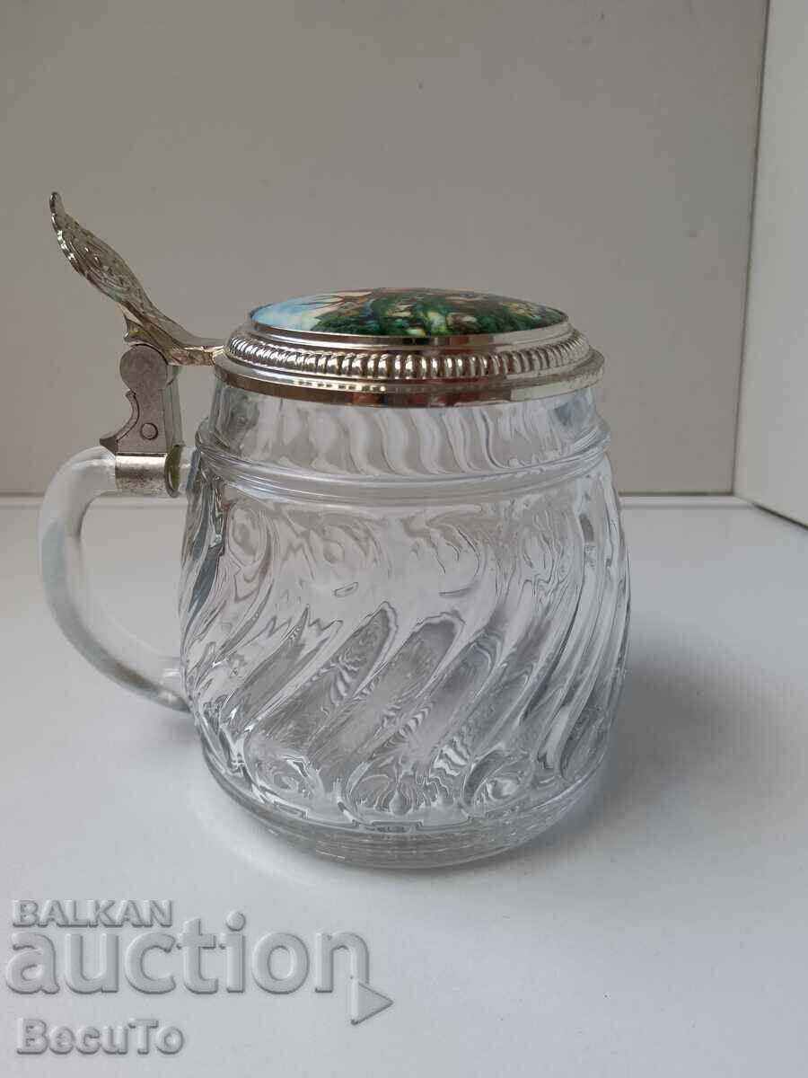 BMF Mug, marking, brass lid, hunting motifs BMF Mug, marking, brass lid, hunting motifs