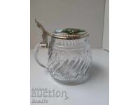 BMF Mug, marking, brass lid, hunting motifs