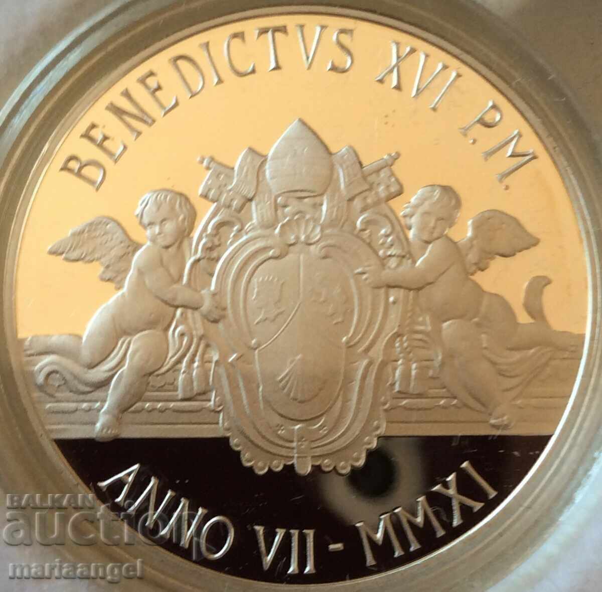 5 Euro 2011 Vatican Benedict XVI UNC PROOF cert capsula Ag - 5 5 Euro 2011 Vatican Benedict XVI UNC PROOF cert capsula Ag - 5