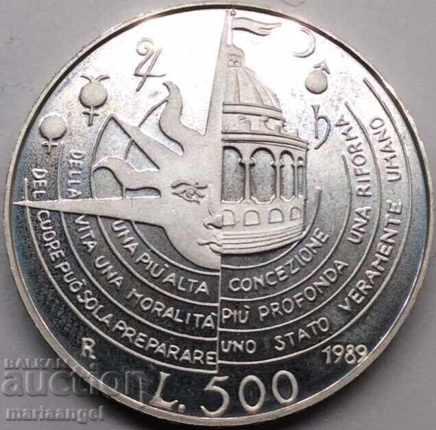 500 Λίρες 1989 Ιταλία UNC PROOF Καμπανέλλα ασήμι - 5 500 Λίρες 1989 Ιταλία UNC PROOF Καμπανέλλα ασήμι - 5