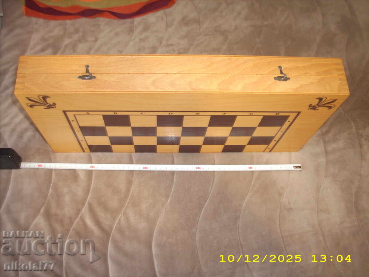 Custom wooden social chess board, wooden figures, checkers 49x49cm - 7